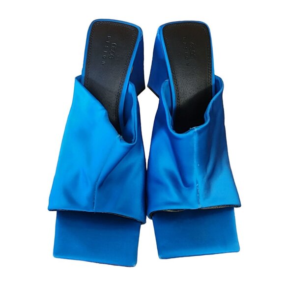 ASOS Designs Open Toe Bright Blue Retro Chunky Heel Sandal Womens size 11 - Picture 2 of 10